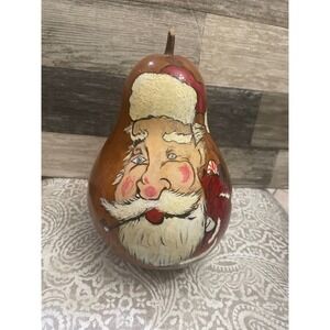 Vintage Christmas Santa  hand painted decor Signed Claire Groff 2000